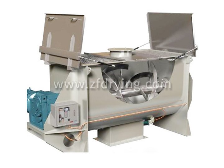 Horizontal screw belt mixer